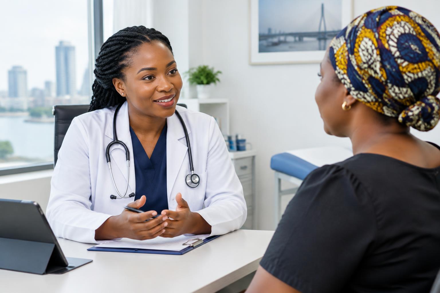 Nigerian doctor providing connected healthcare